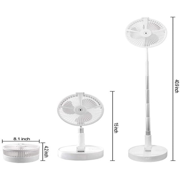 Portable Desk Table Fan Height Adjustable Folding Telescopic Floor Fanrechargeable Personal Travel Air Humidifier Led Lamp And Night Light