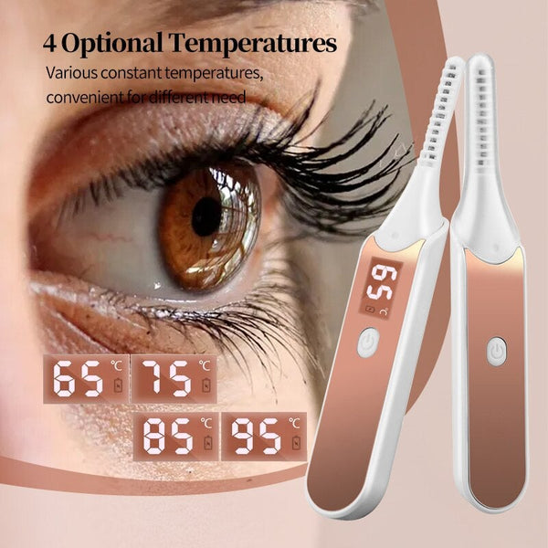 Electric Heated Eyelash Curler Women Makeup Irons Brush Natural Curling Eyelash Tools