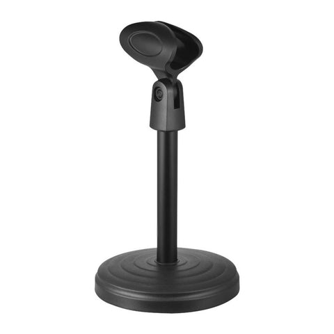 Fixed Desk Microphone Stand Holder With Clip 205Mm Height For Meetings Lectures Podcasts Black 1 Microphone Holders & Stands