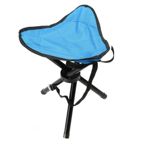 Portable Folding Tripod Chair Blue