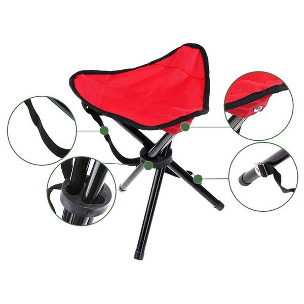 Folding Tripod Chair Blue Chairs & Seats
