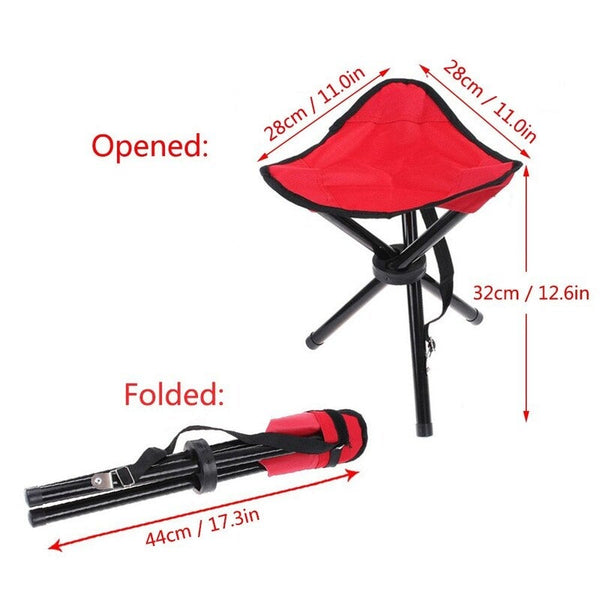 Folding Tripod Chair Blue Chairs & Seats