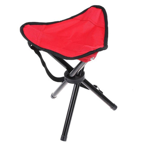 Portable Folding Tripod Chair Red