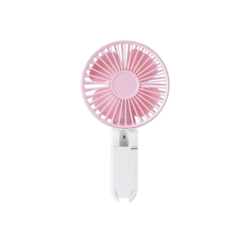 Portable Hand Held Rechargeable Small Fan Foldable Mini Pink