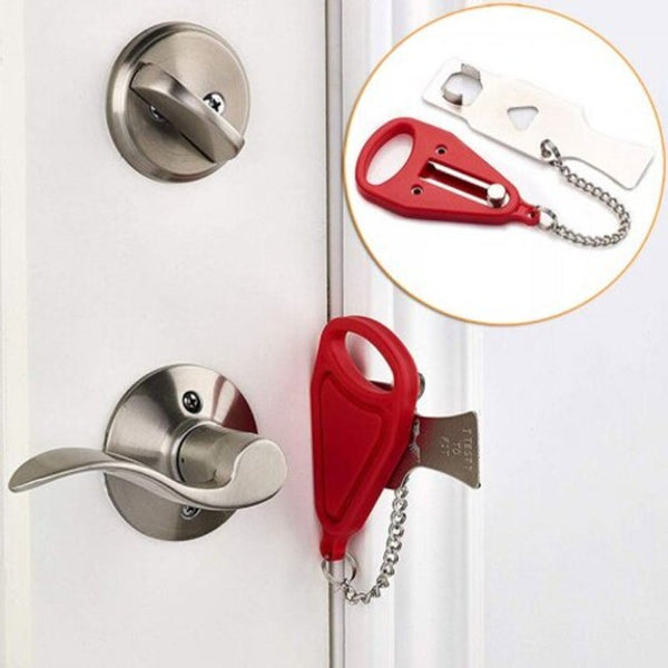 Red Hotel Door Lock Self Defense Stop Travel Locks Door Locks & Lock Mechanisms