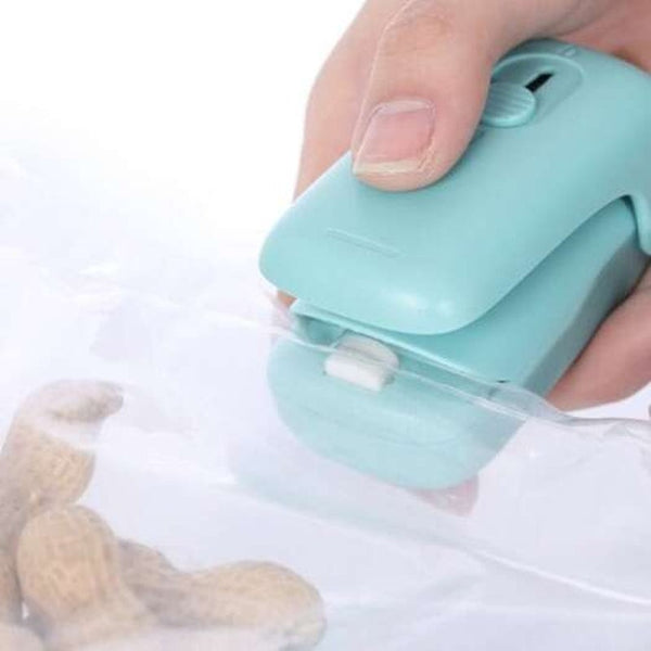 Impulse Manual Hand Sealer Heat Sealing Machine With Mini Cutter Hanging Rope Blue Sealers & Sealing Machines