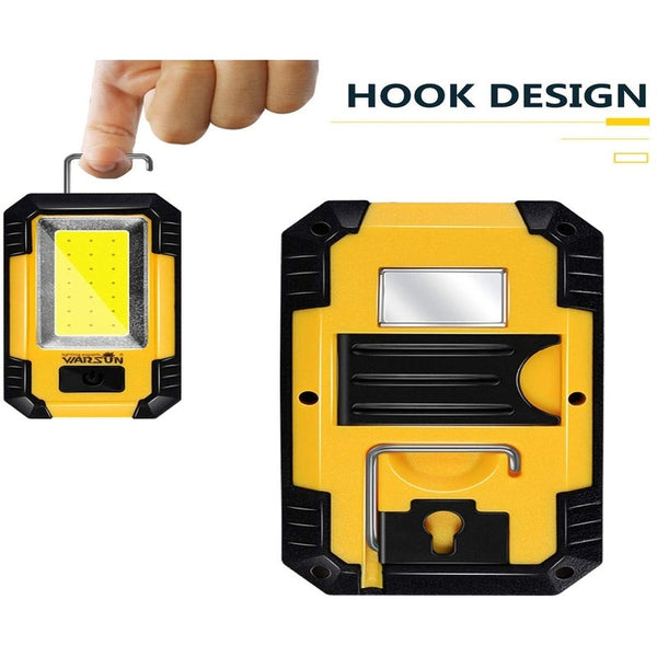 Portable Led Rechargeable Work Lightmagnetic Base Hanging Hook 30W 1200Lumens Super Bright For Car Repairing Camping Hiking Fishing