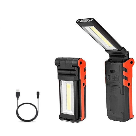 Portable Led Work Lightrechargeable Lights Cob Flashlight Inspection Lamp With Power Display Stepless Dimmablemagnetic Base 270 Rotate Hook