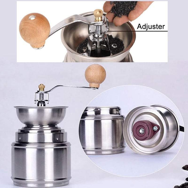 Hand Crank Coffee Grinder Manual With Burr Stainless Steel Bean Pepper Mill Tool Coffee Grinders
