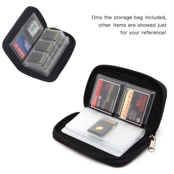 Memory Cards Storage Bag Pouch Holder Zippered Carrying Case Wallet Organizer For Cf Sd Sdhc Ms Ds Black Memory Card Cases
