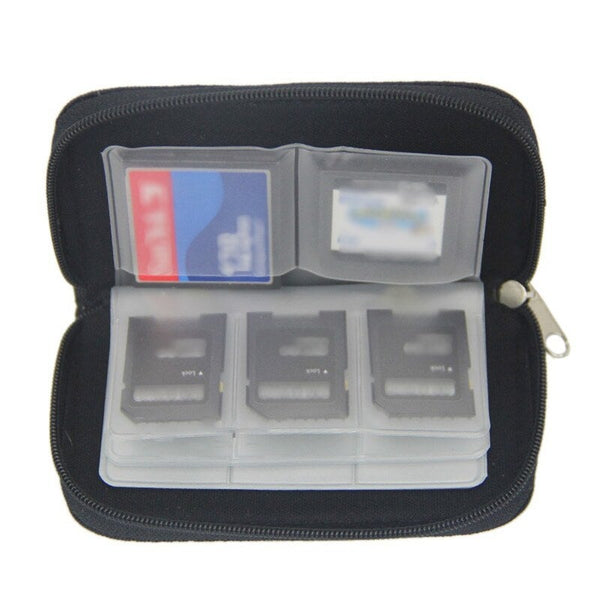 Memory Cards Storage Bag Pouch Holder Zippered Carrying Case Wallet Organizer For Cf Sd Sdhc Ms Ds Black Memory Card Cases