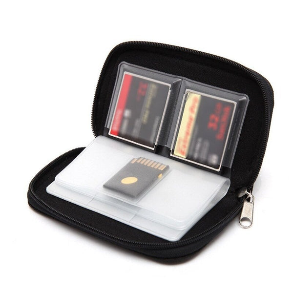 Memory Cards Storage Bag Pouch Holder Zippered Carrying Case Wallet Organizer For Cf Sd Sdhc Ms Ds Black Memory Card Cases