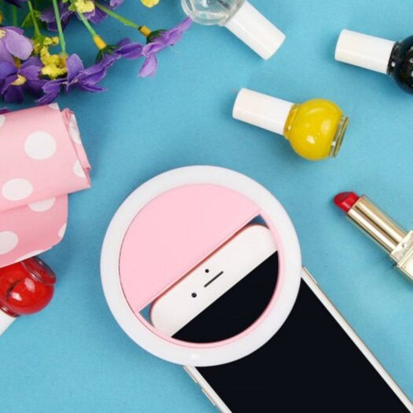 Portable Mini Mobile Phone Led Selfie Light Flash Lens Beauty Fill For Smart White