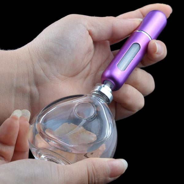 Bottle Traps Portable Mini Refillable Perfume Atomizer High Grade Electroplated Aluminium Small Empty Spray Travel Bottles & Containers