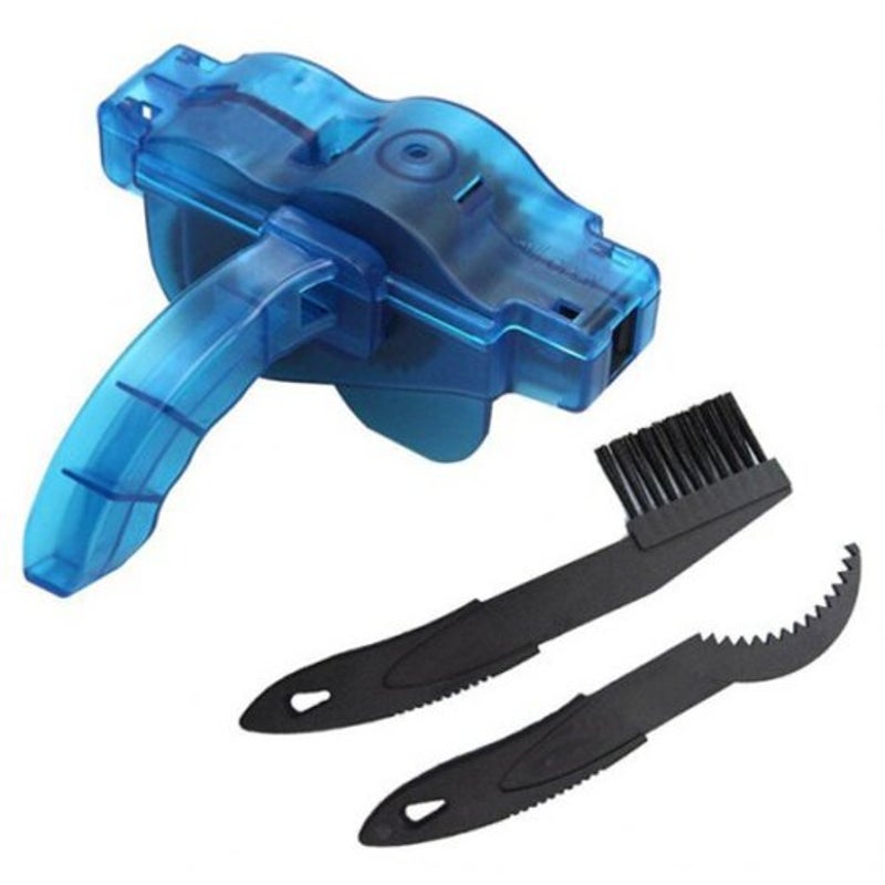 Portable Mountain Bike Chain Cleaner With Brush Windows Blue