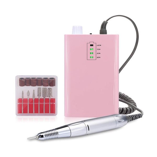 Nail Drill Machine Professional Rechargeable Electric Efile For Acrylic Nails Manicure / Pedicure Polishing Pink Electric Files & Tools