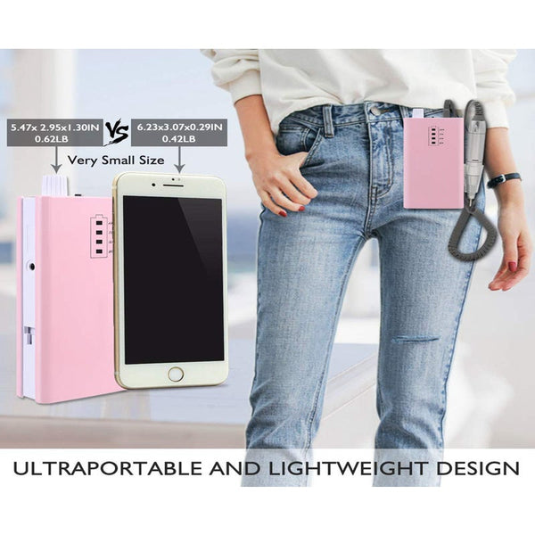 Nail Drill Machine Professional Rechargeable Electric Efile For Acrylic Nails Manicure / Pedicure Polishing Pink Electric Files & Tools