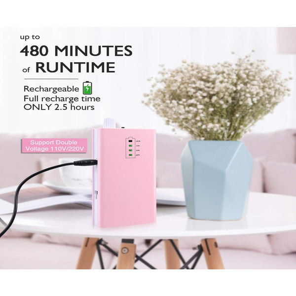 Nail Drill Machine Professional Rechargeable Electric Efile For Acrylic Nails Manicure / Pedicure Polishing Pink Electric Files & Tools