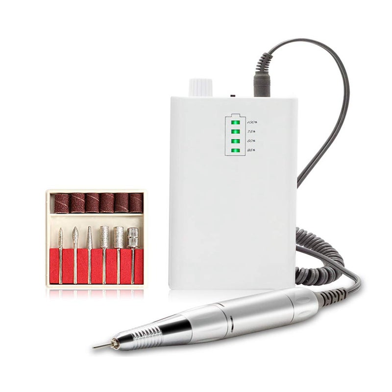 Nail Drill Machine Professional Rechargeable Electric Efile For Acrylic Nails Manicure / Pedicure Polishing White Electric Files & Tools
