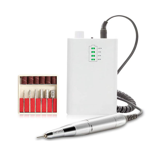 Nail Drill Machine Professional Rechargeable Electric Efile For Acrylic Nails Manicure / Pedicure Polishing White Electric Files & Tools