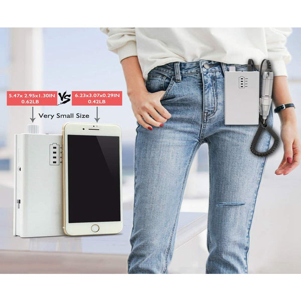 Nail Drill Machine Professional Rechargeable Electric Efile For Acrylic Nails Manicure / Pedicure Polishing White Electric Files & Tools