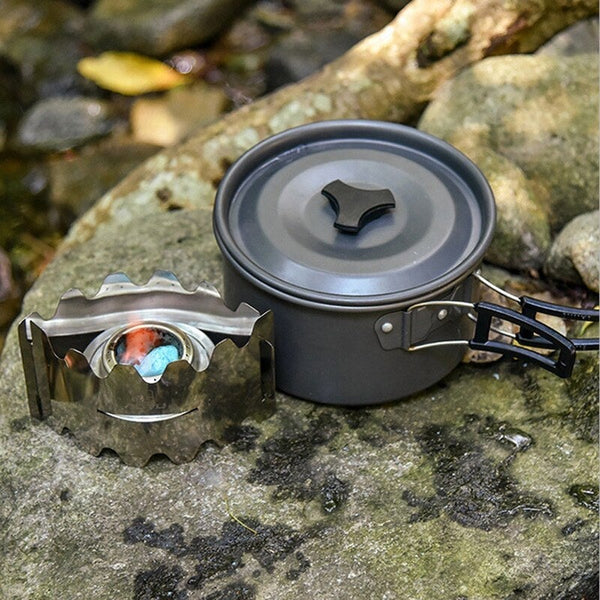 Outdoor Alcohol Stove With Windproof Plate Windscreen Shield Stand For Camping Hiking Backpacking Camping Stoves