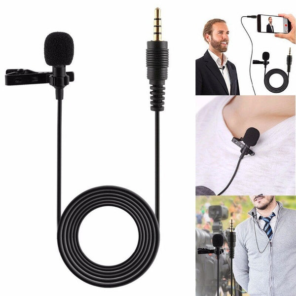 Portable Professional Grade Lavalier Microphone 3.5Mm Jack Hands Free Omnidirectional Easy Clip On Perfect For Recording Live