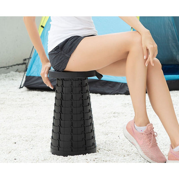 Retractable Folding Stools Collapsable Telescoping Travel Seat Outdoor Camping Fishing Garden Red Chairs & Seats