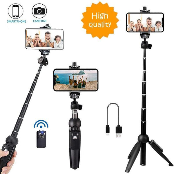 Selfie Stick Phone Tripod With Wireless Remote Shutter Mobile Accessories Selfie Sticks