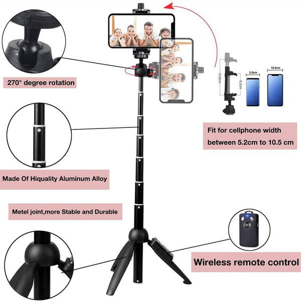 Selfie Stick Phone Tripod With Wireless Remote Shutter Mobile Accessories Selfie Sticks