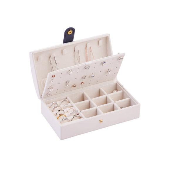 Veile Studios Portable Simple Earring Jewelry Box Small Ring Multifunctional Storage Suitable For Travel White Jewellery Boxes