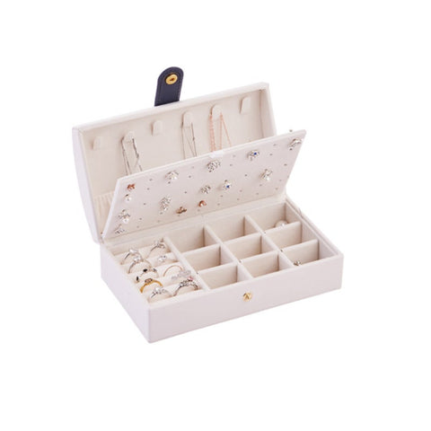 Veile Studios Portable Simple Earring Jewelry Box Small Ring Multifunctional Storage Suitable For Travel White Jewellery Boxes