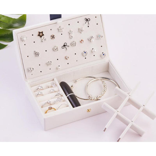 Veile Studios Portable Simple Earring Jewelry Box Small Ring Multifunctional Storage Suitable For Travel White Jewellery Boxes