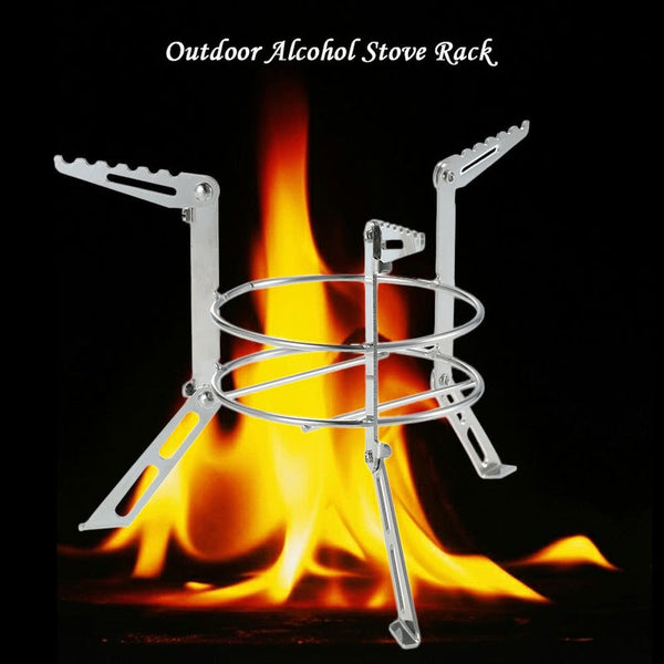 Stainless Steel Outdoor Camping Alcohol Stove Stand Cooking Rack Camping Stoves