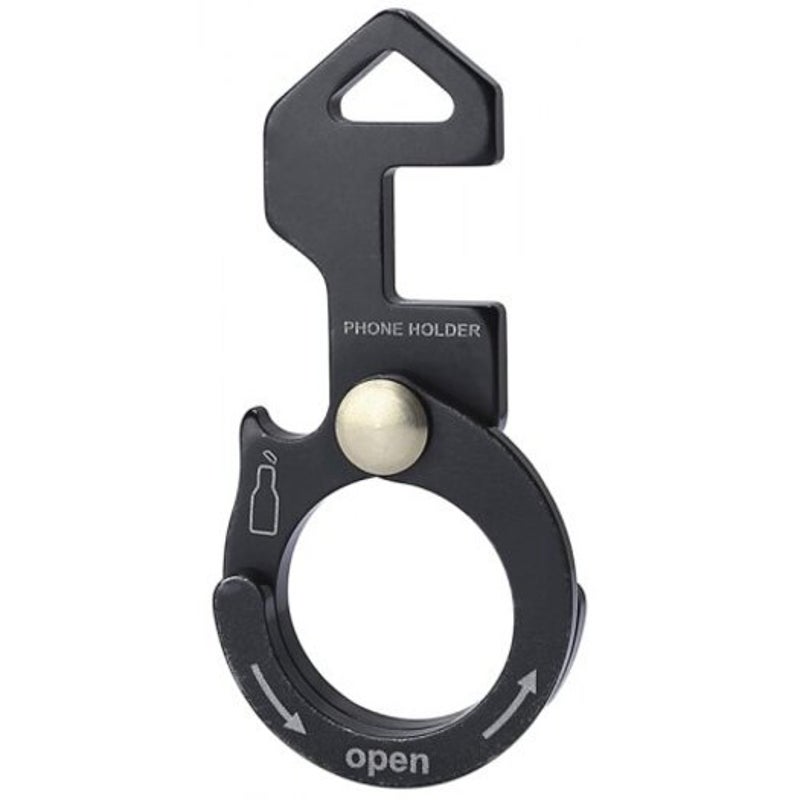 Stainless Steel Outdoor Multitool Keychain With Phone Holder Black Multi Tools