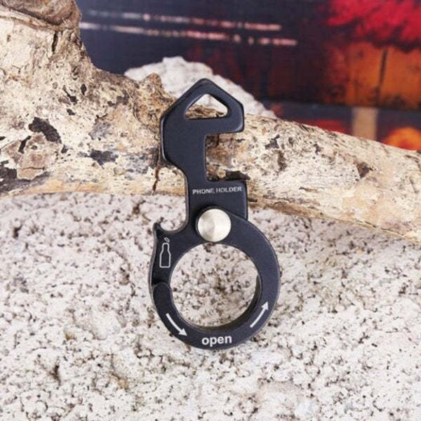 Stainless Steel Outdoor Multitool Keychain With Phone Holder Black Multi Tools