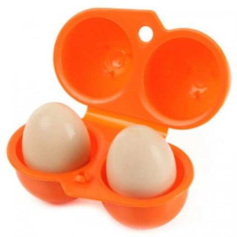 Portable Storage Box Hiking Outdoor Camping Carrier For 2 Egg Case Orange