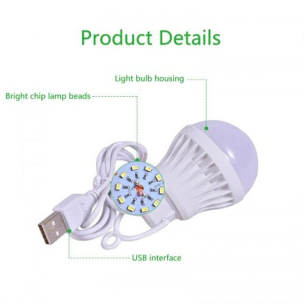Usb Led Energy Saving Lamp Emergency Light Ball Bulbs For Outdoor 3W Light Bulbs