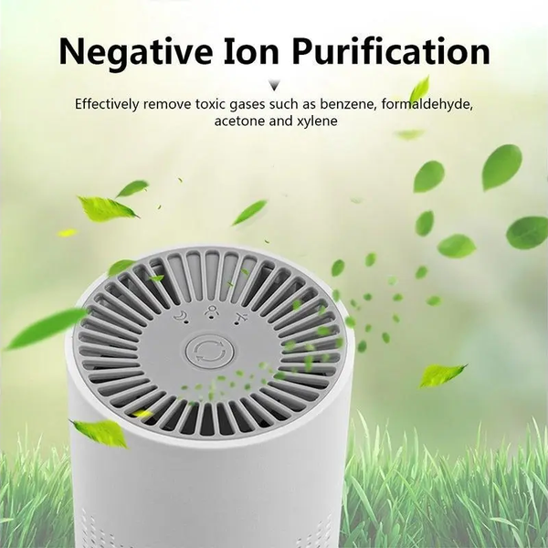 Air Purifier Negative Ion Cleaner Four Layer Filter Remove Toxic Gases Household Car Usb Rechargeable White Air Purifiers