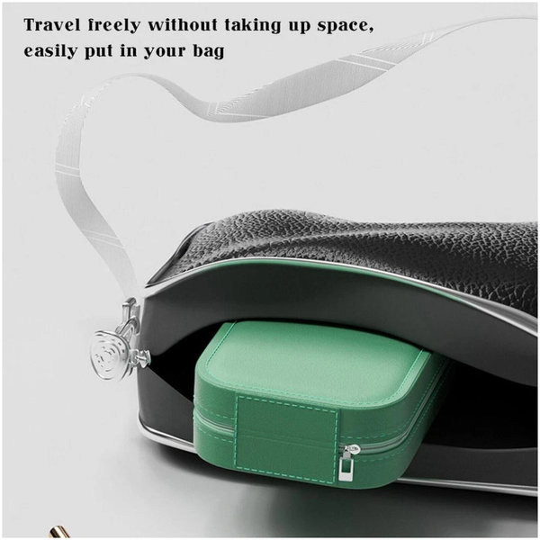 Jewelry & Makeup Organizer Box With Led Touch Mirror Rechargeable Lighting (Green) Jewellery Holders & Organisers