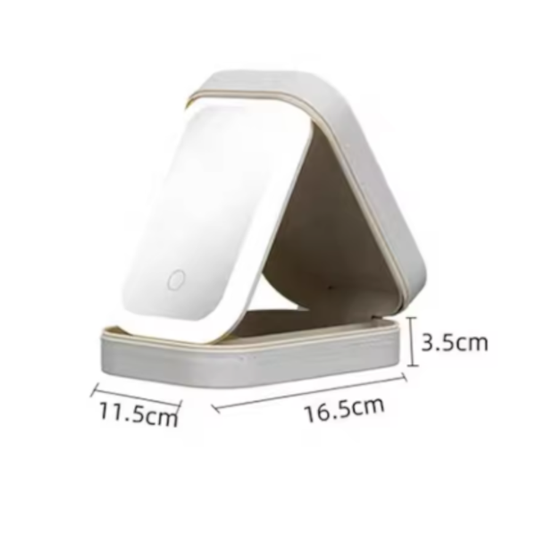 Jewelry & Makeup Organizer Box With Led Touch Mirror Rechargeable Lighting (Green) Jewellery Holders & Organisers