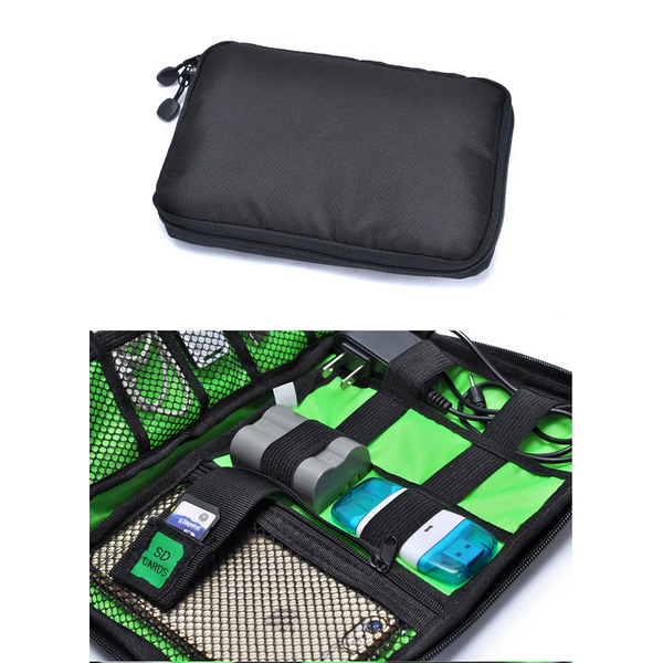 Polyester Electronic Accessories Storage Bag Pouch Black Storage Bags