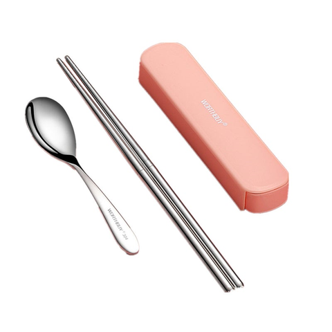 Portable Travel Stainless Steel Tableware Set Chopsticks Spoon Dinnerware
