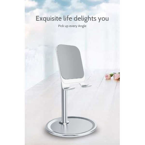 Universal Metal Desktop Stand Flat Ipad Mobile Phone With Mini Storage Rack Mounts & Holders