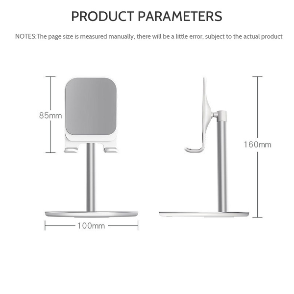 Universal Metal Desktop Stand Flat Ipad Mobile Phone With Mini Storage Rack Mounts & Holders