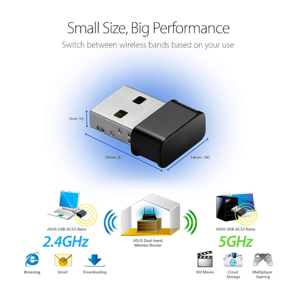 Portable Usb Wireless Adapter Wifi Receiver Lan Dongle Dual Band Network Card Adopts