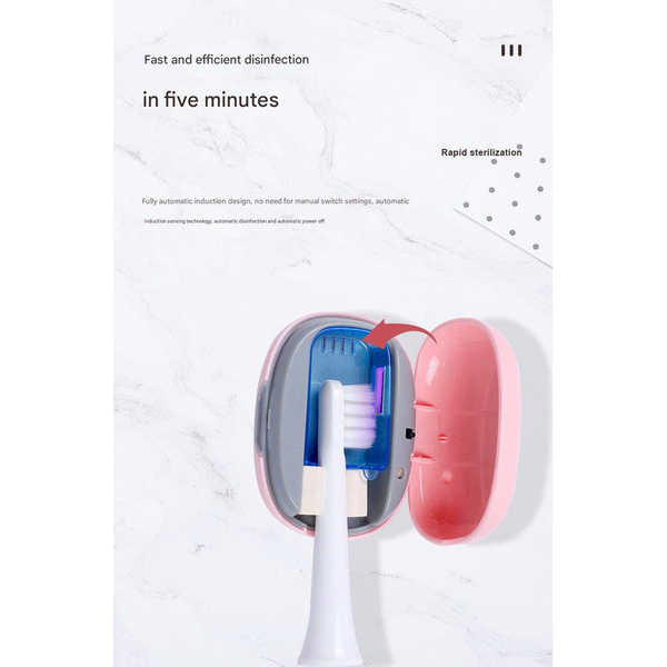 Uvc Toothbrush Sterilizer Case 5 Minute Automatic Sanitizer Usb Rechargeable(Blue) Other Bathroom Accessories