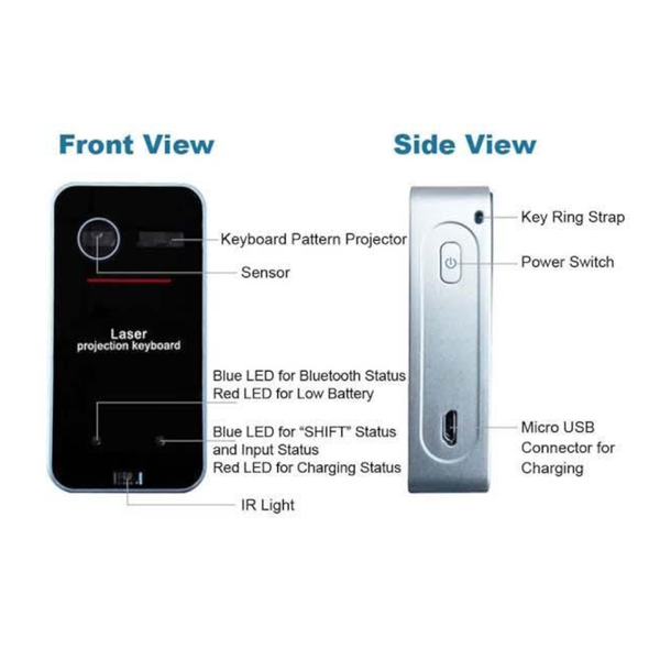 Virtual Laser Bluetooth Keyboard With Mouse Function For Tablet Computer Black Keyboards & Keypads