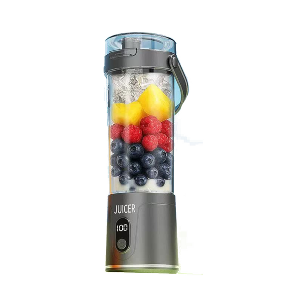 Wireless Juicer Cup 600Ml 12 Blade Usb Rechargeable Smoothie Blender(Grey) Juicers