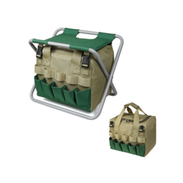 Folding Gardening Stool With Tote Chair Bag Tools Organiser Garden Kneelers & Seats